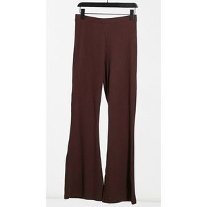 [asos] Brown Rib Kick Flare Pants, 14 - nwot